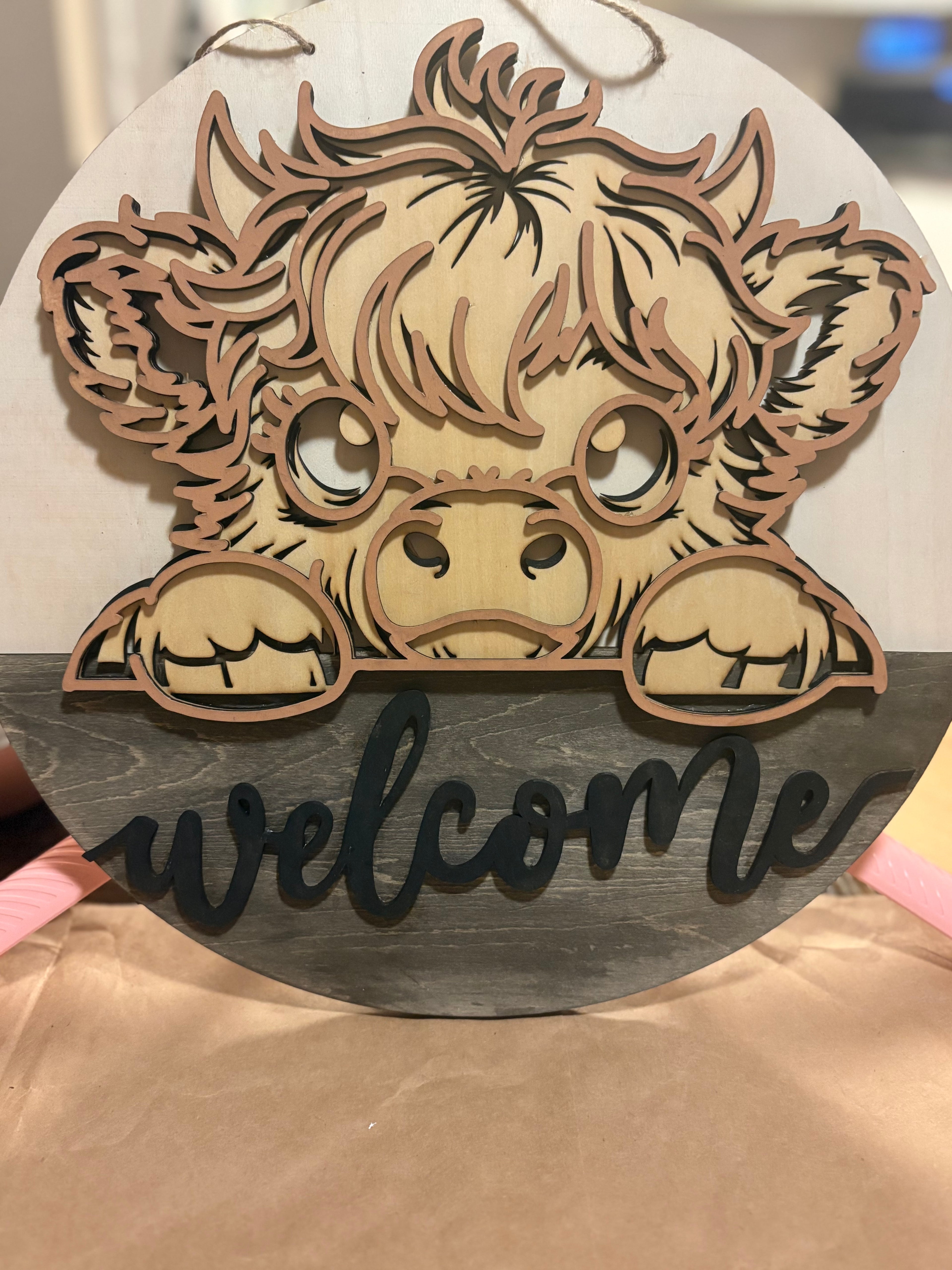 Cow welcome sign