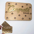 Congrats Grad Wooden Gift Card Holder
