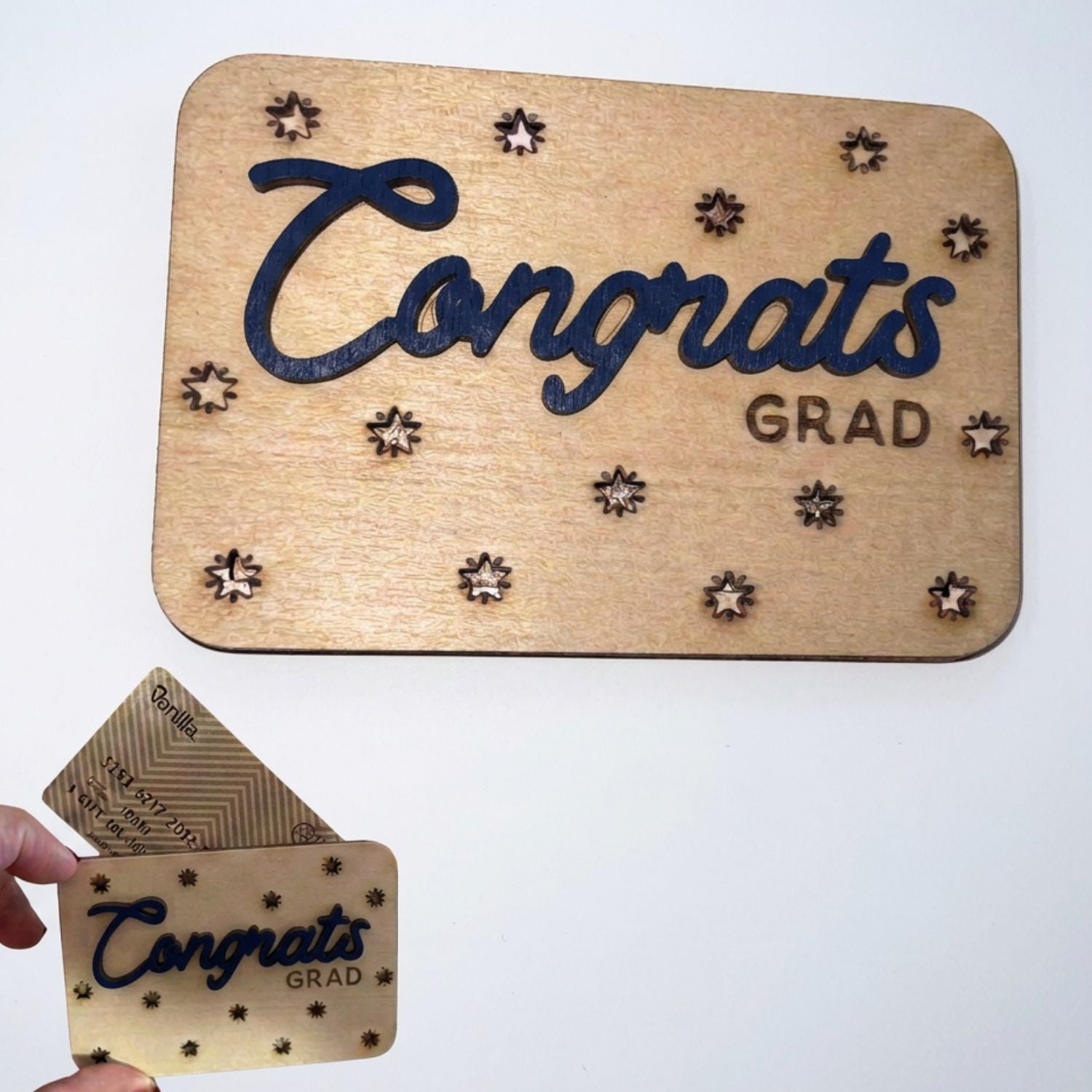 Congrats Grad Wooden Gift Card Holder