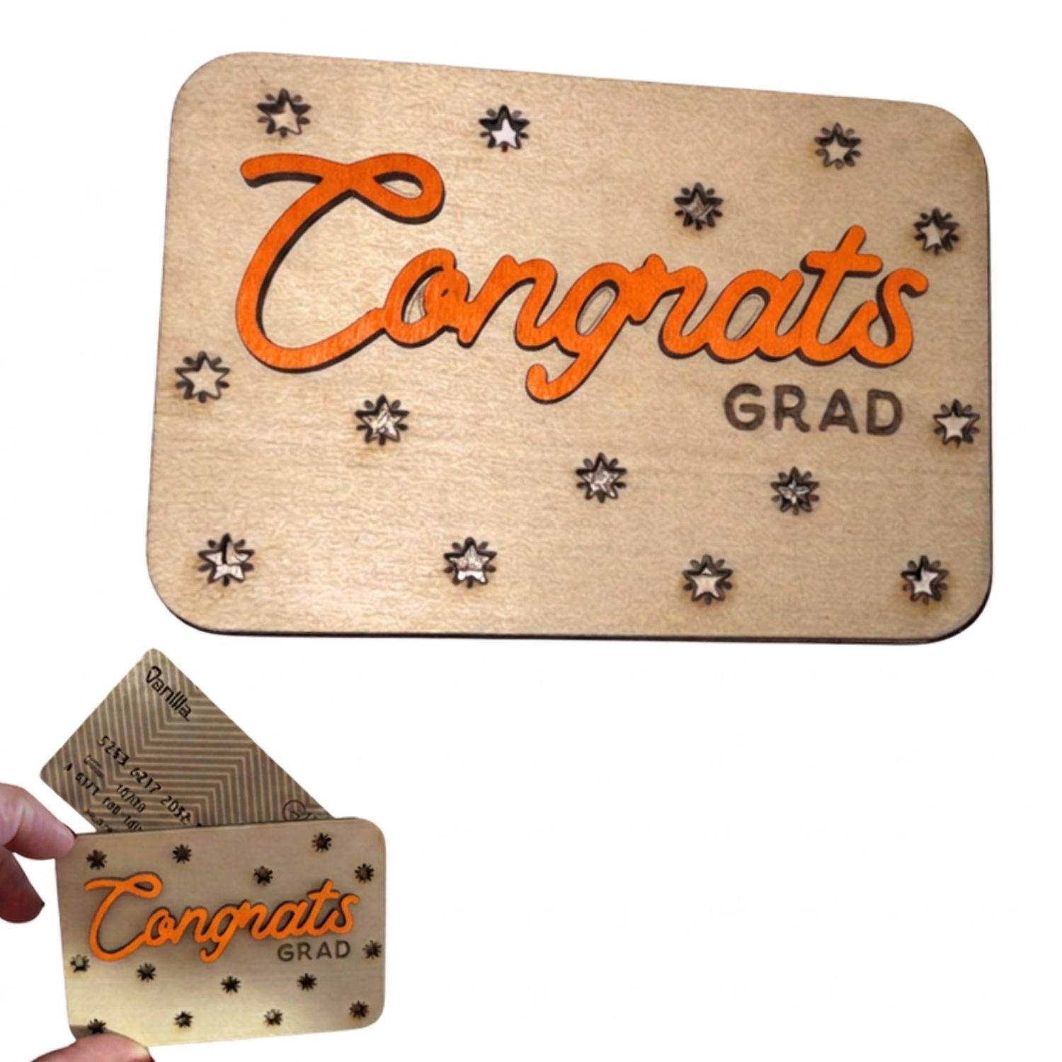 Congrats Grad Wooden Gift Card Holder